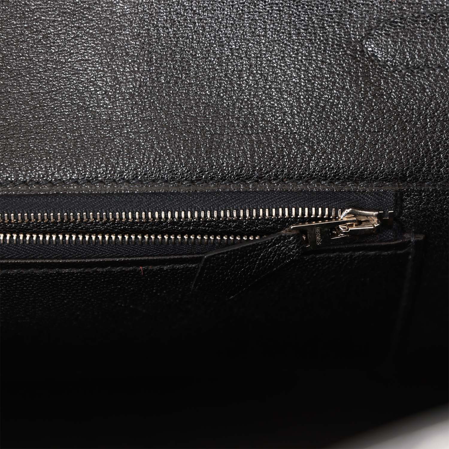 Top Quality HMS Birkin 35 Black Matte Crocodile Porosus Palladium Hardware