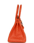 Top Quality HMS Birkin 30 Tangerine Ostrich Gold Hardware