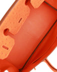 Top Quality HMS Birkin 30 Tangerine Ostrich Gold Hardware