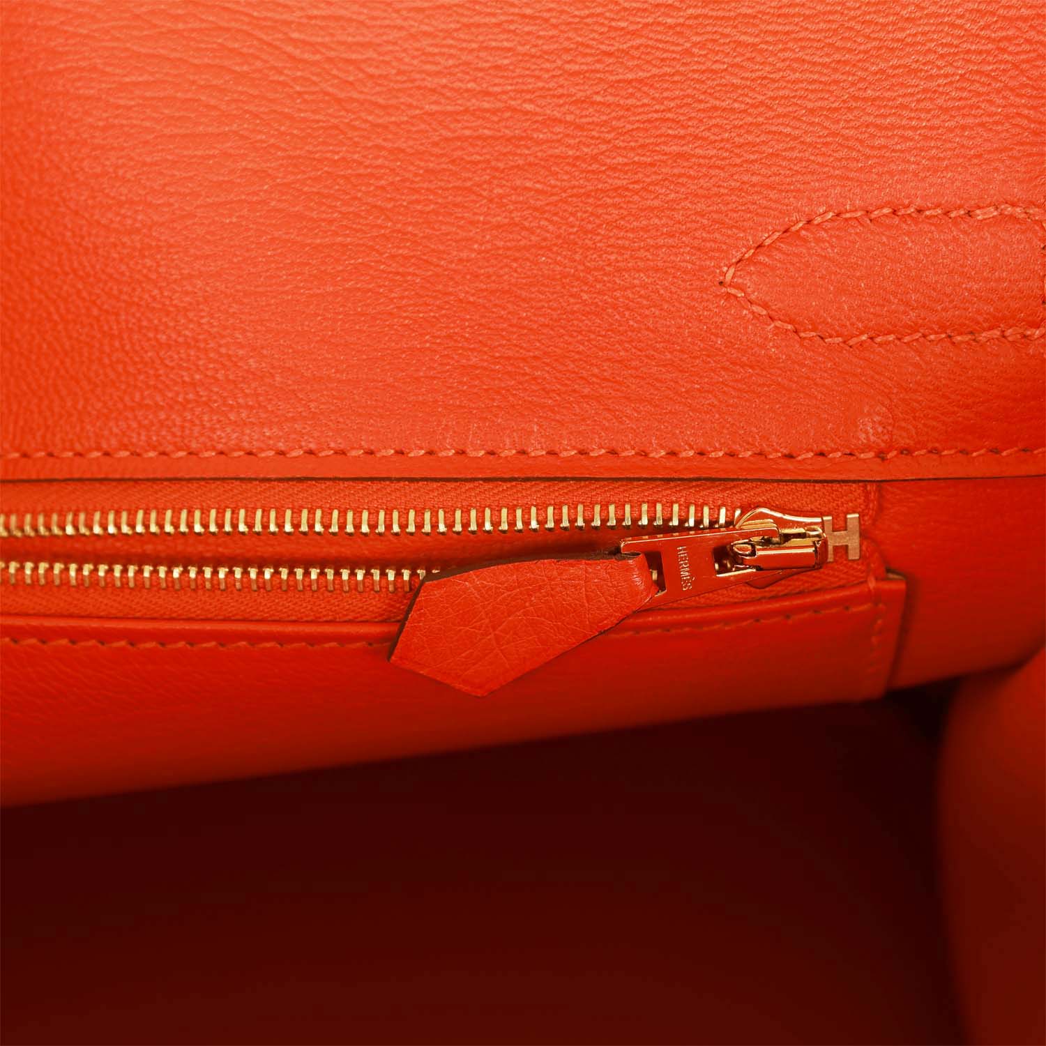 Top Quality HMS Birkin 30 Tangerine Ostrich Gold Hardware