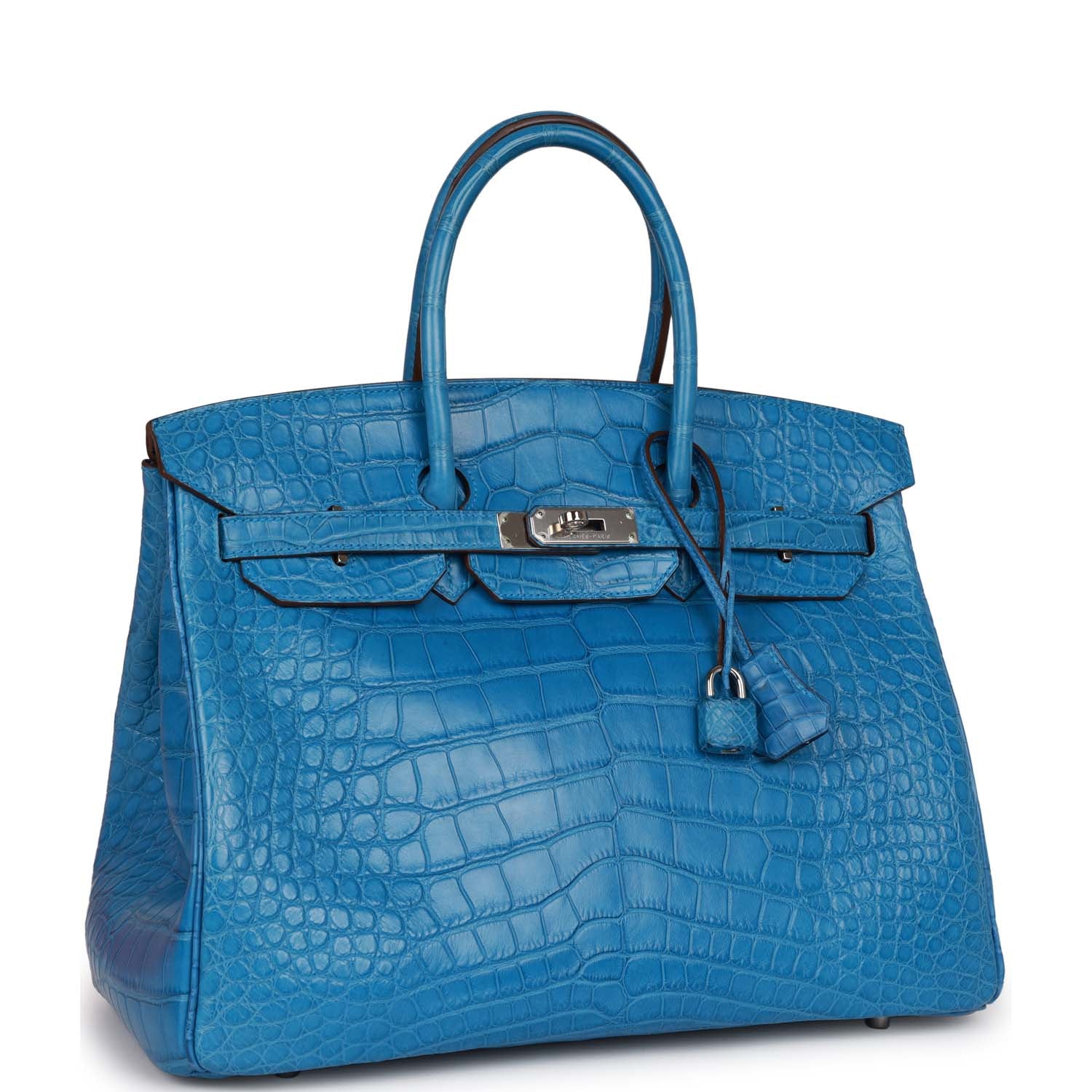 HMS Birkin 35 Mykonos Matte Alligator Palladium Hardware