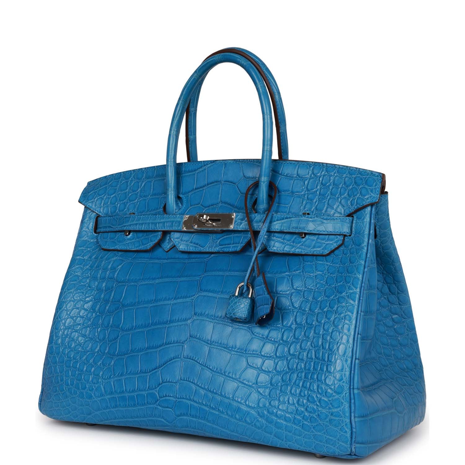 HMS Birkin 35 Mykonos Matte Alligator Palladium Hardware