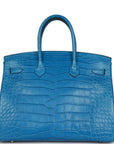 HMS Birkin 35 Mykonos Matte Alligator Palladium Hardware