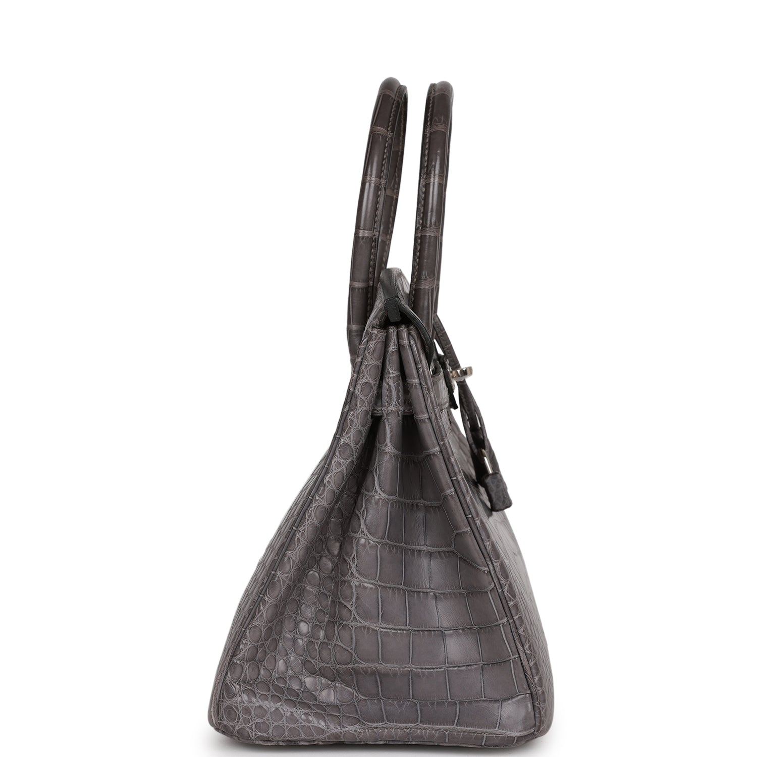 Top Quality HMS Birkin 30 Gris Paris Matte Alligator Palladium Hardware