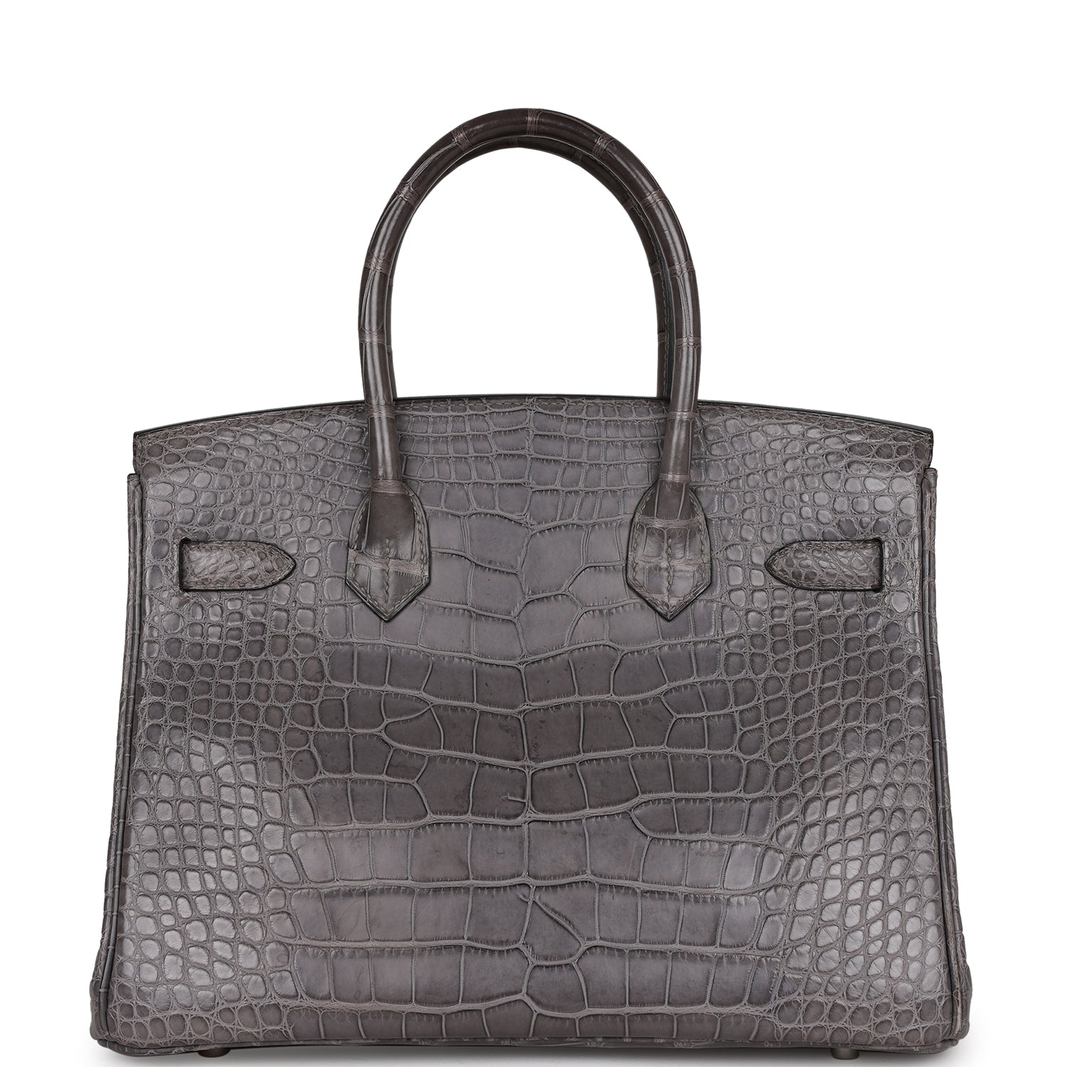 Top Quality HMS Birkin 30 Gris Paris Matte Alligator Palladium Hardware