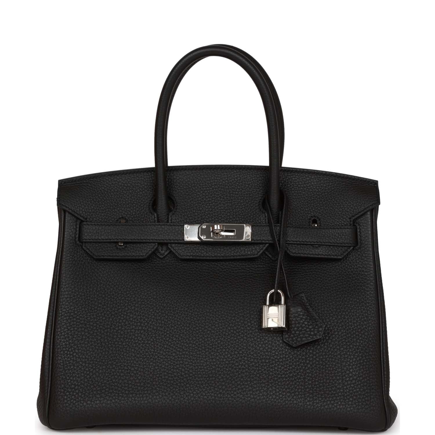 Top Quality HMS Birkin 30 Black Togo Palladium Hardware