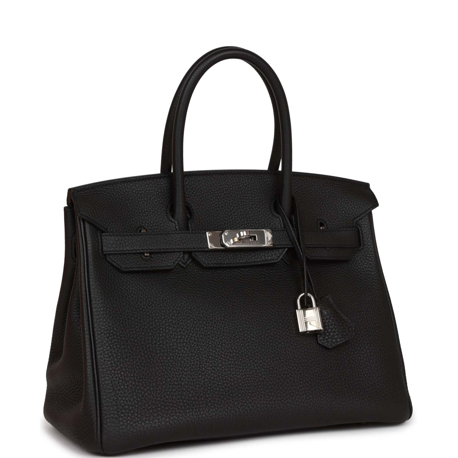 Top Quality HMS Birkin 30 Black Togo Palladium Hardware