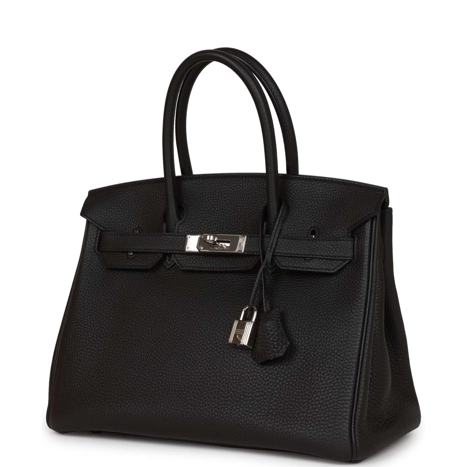 Top Quality HMS Birkin 30 Black Togo Palladium Hardware