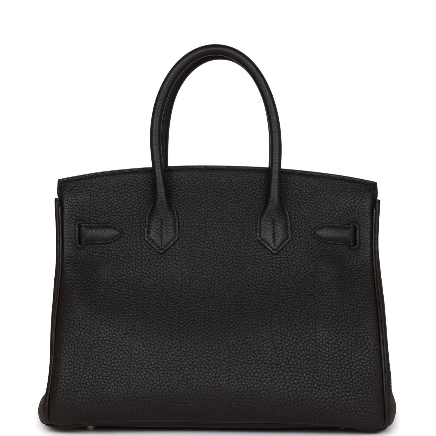 Top Quality HMS Birkin 30 Black Togo Palladium Hardware