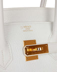 HMS Special Order (HSS) Birkin 35 White Clemence Gold Hardware