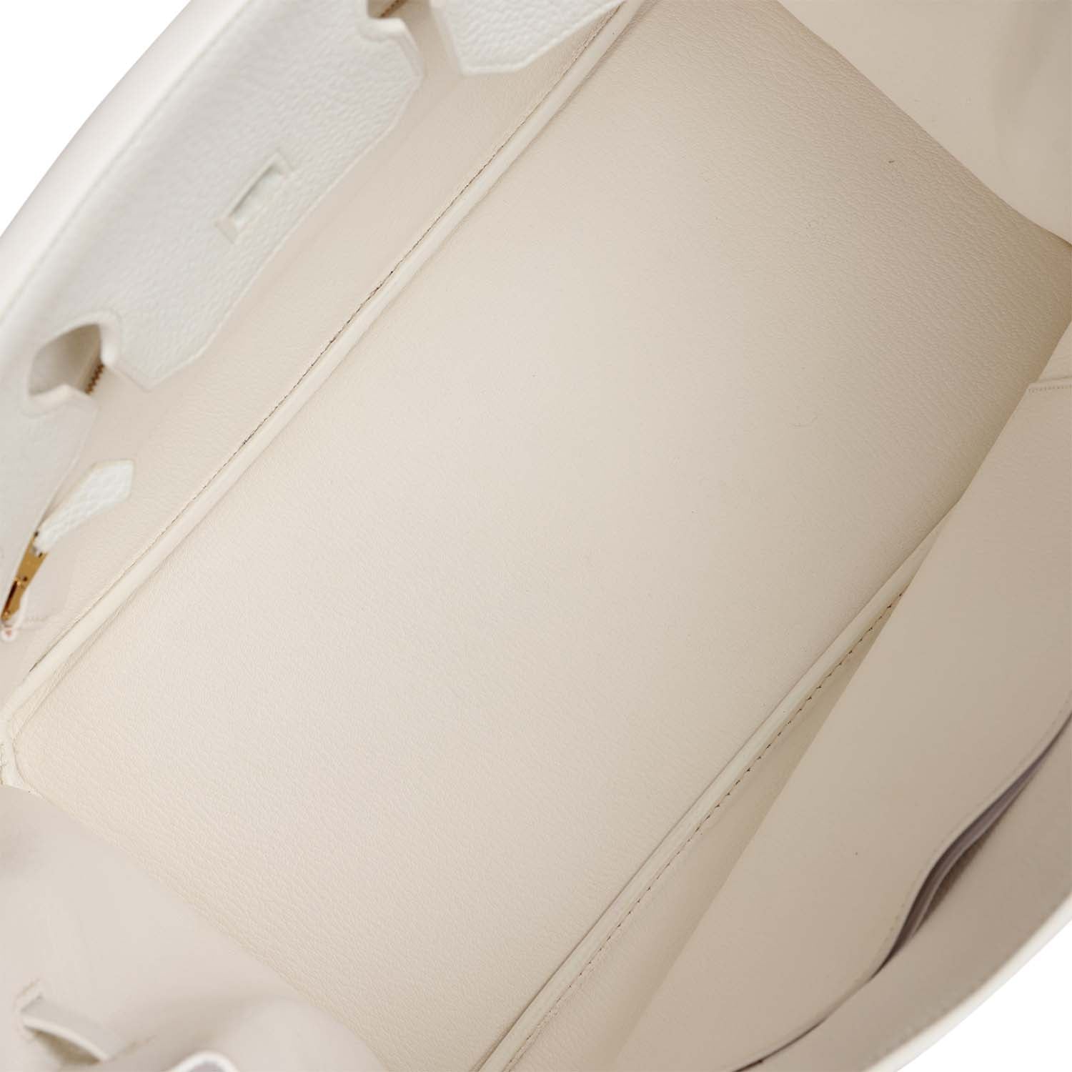 HMS Special Order (HSS) Birkin 35 White Clemence Gold Hardware