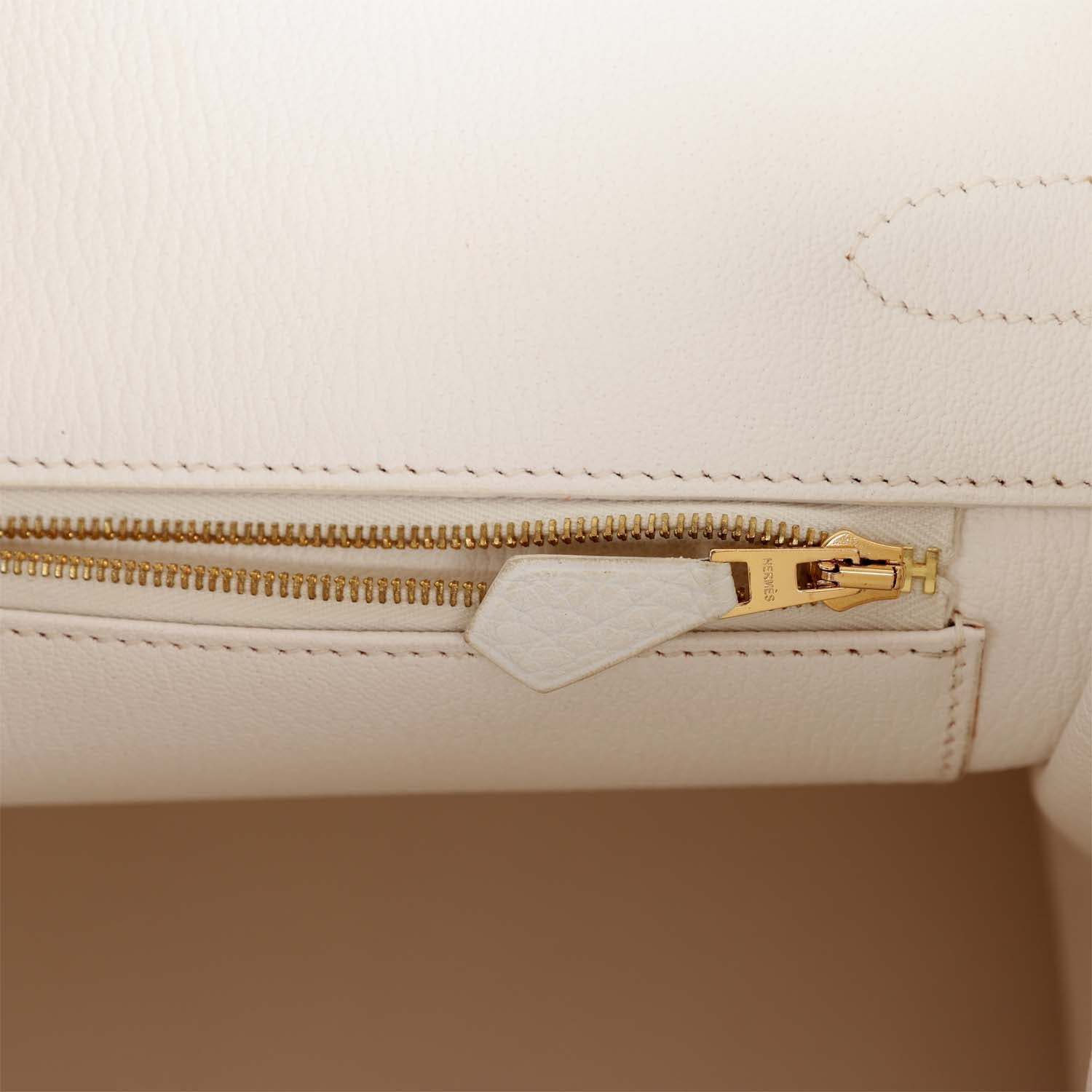 HMS Special Order (HSS) Birkin 35 White Clemence Gold Hardware