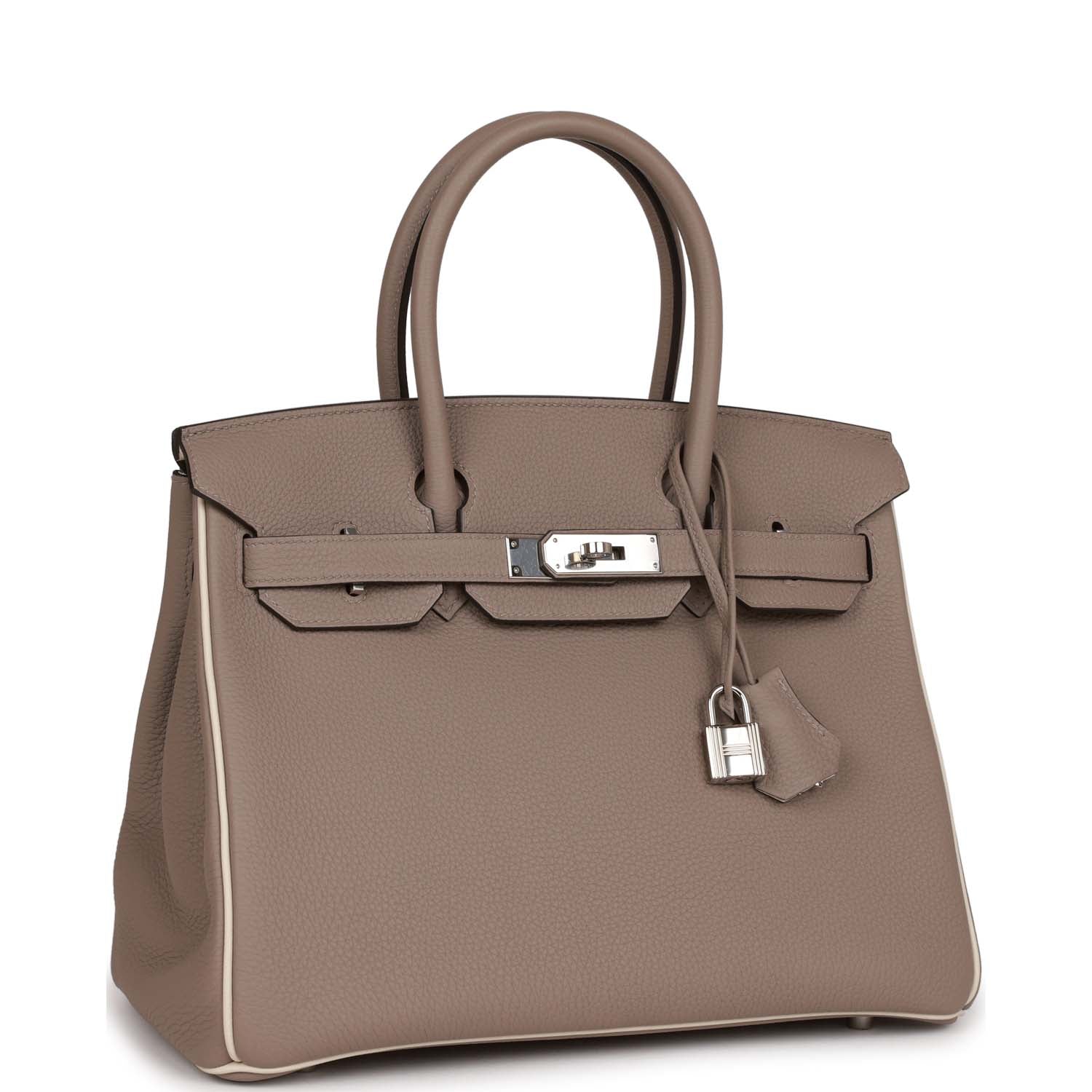 Top Quality HMS Special Order (HSS) Birkin 30 Gris Tourterelle and Craie Togo Palladium Hardware