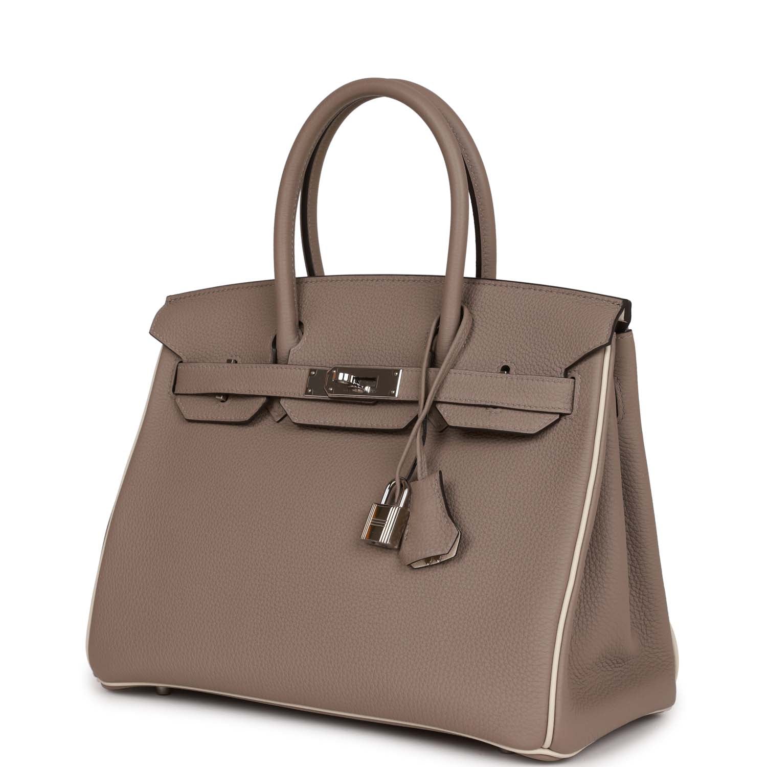 Top Quality HMS Special Order (HSS) Birkin 30 Gris Tourterelle and Craie Togo Palladium Hardware