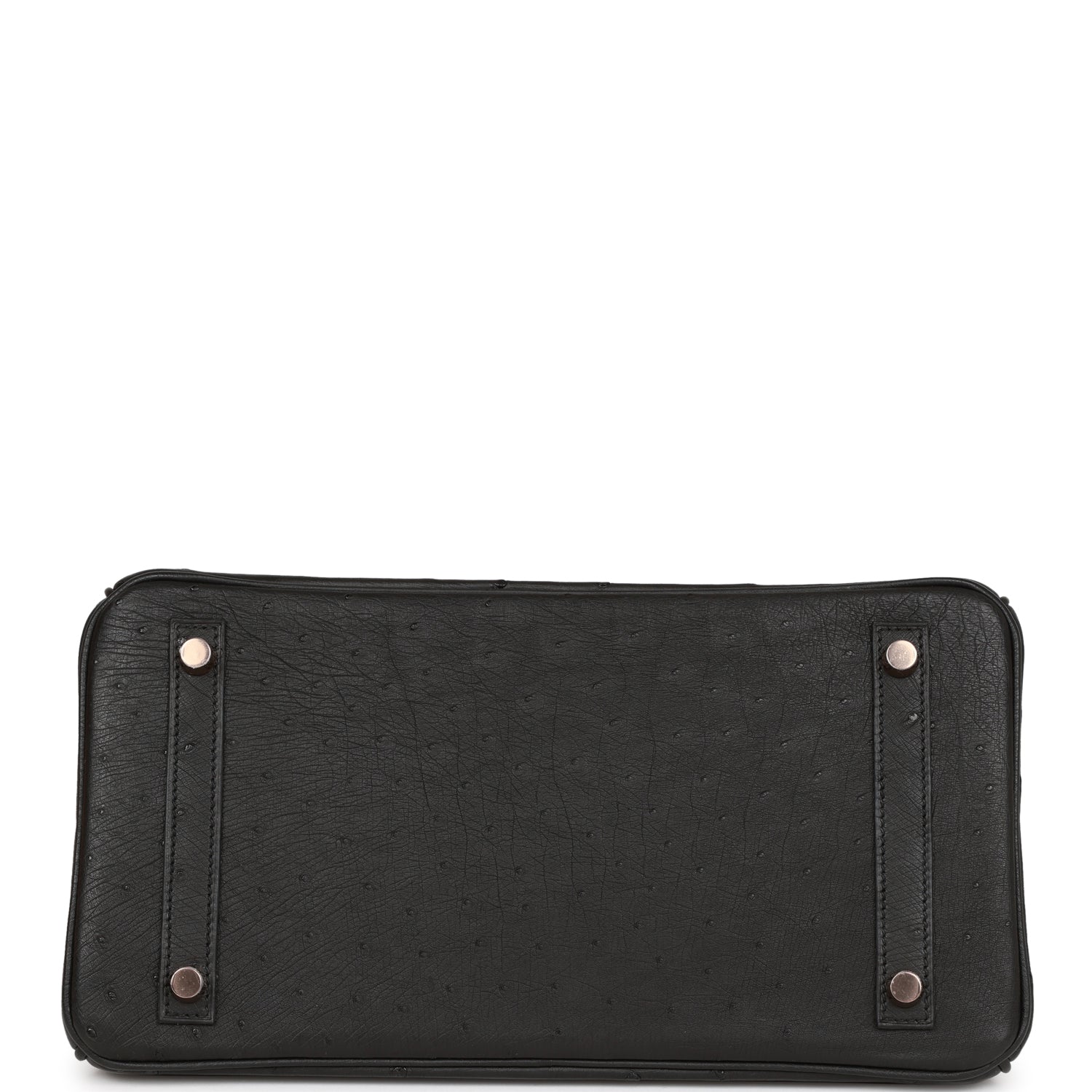 HMS Birkin 30 Black Ostrich Rose Gold Hardware