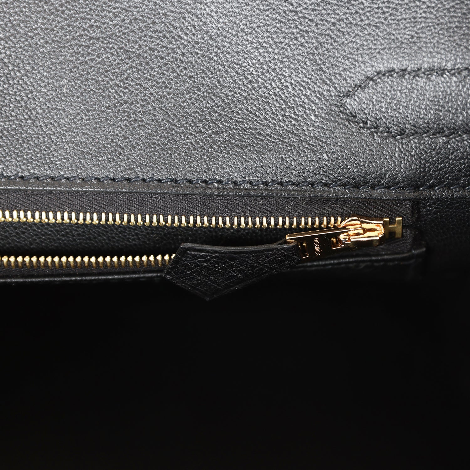 HMS Birkin 30 Black Ostrich Rose Gold Hardware