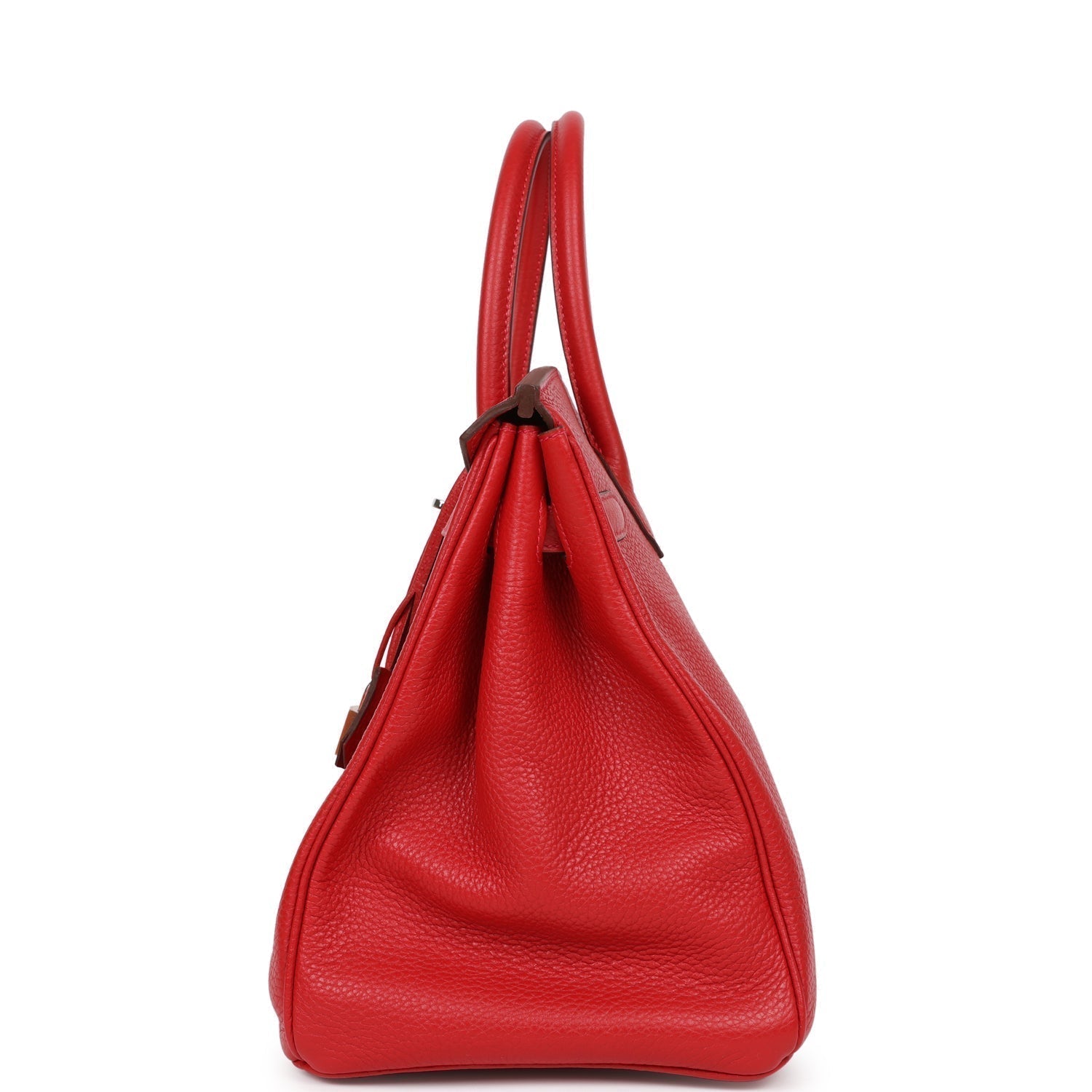 Top Quality HMS Birkin 35 Rouge Casaque Clemence Palladium Hardware