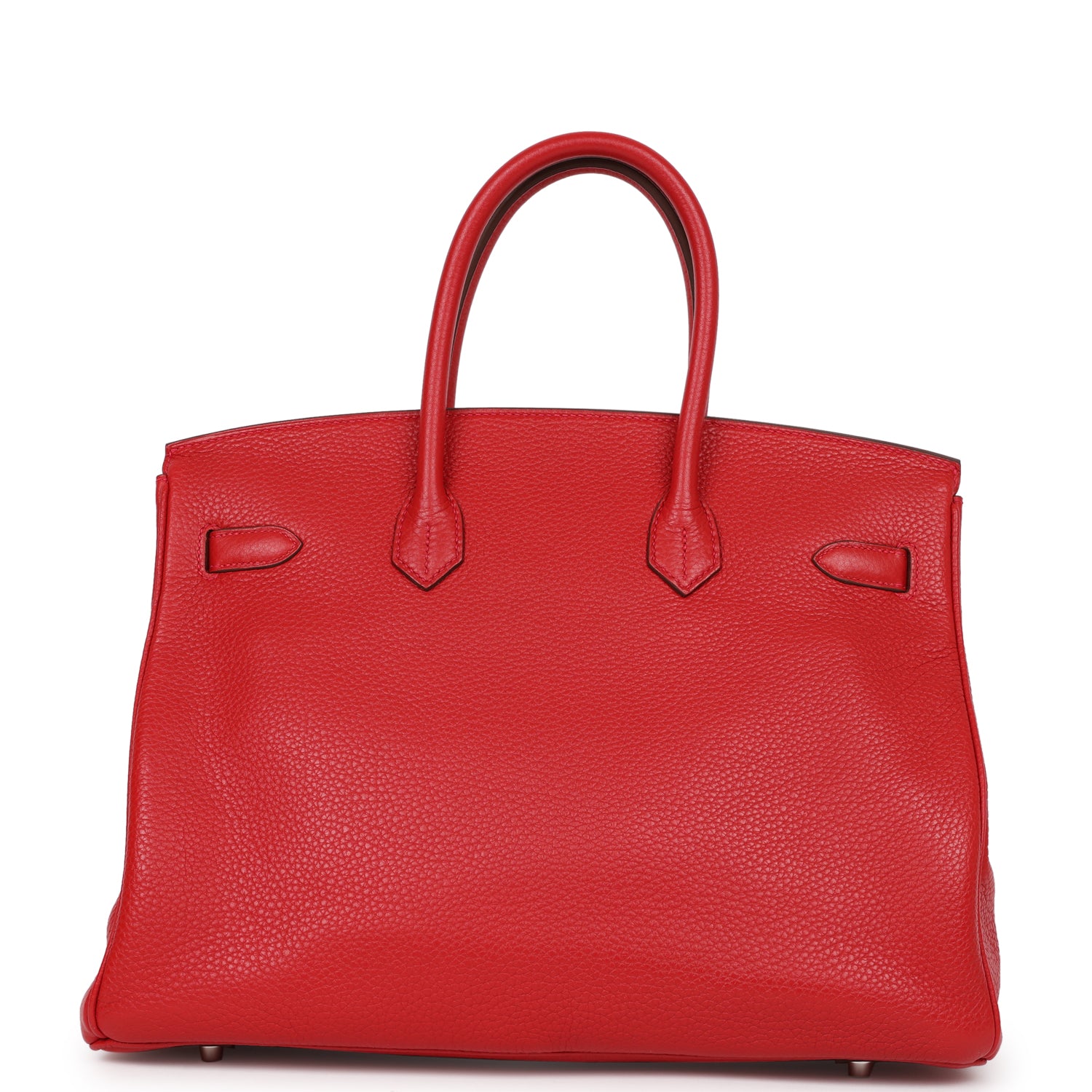 Top Quality HMS Birkin 35 Rouge Casaque Clemence Palladium Hardware