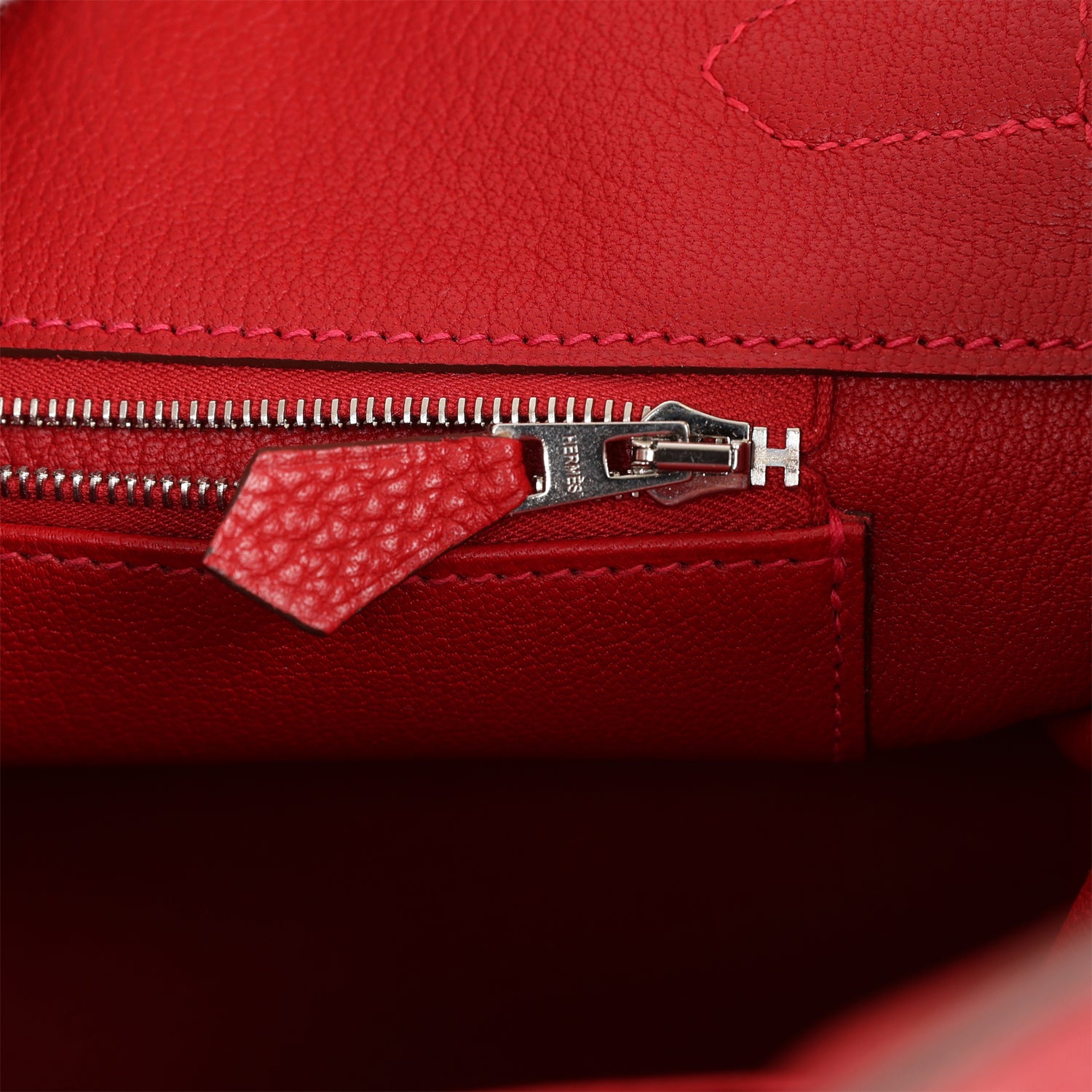 Top Quality HMS Birkin 35 Rouge Casaque Clemence Palladium Hardware