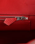 Top Quality HMS Birkin 35 Rouge Casaque Clemence Palladium Hardware