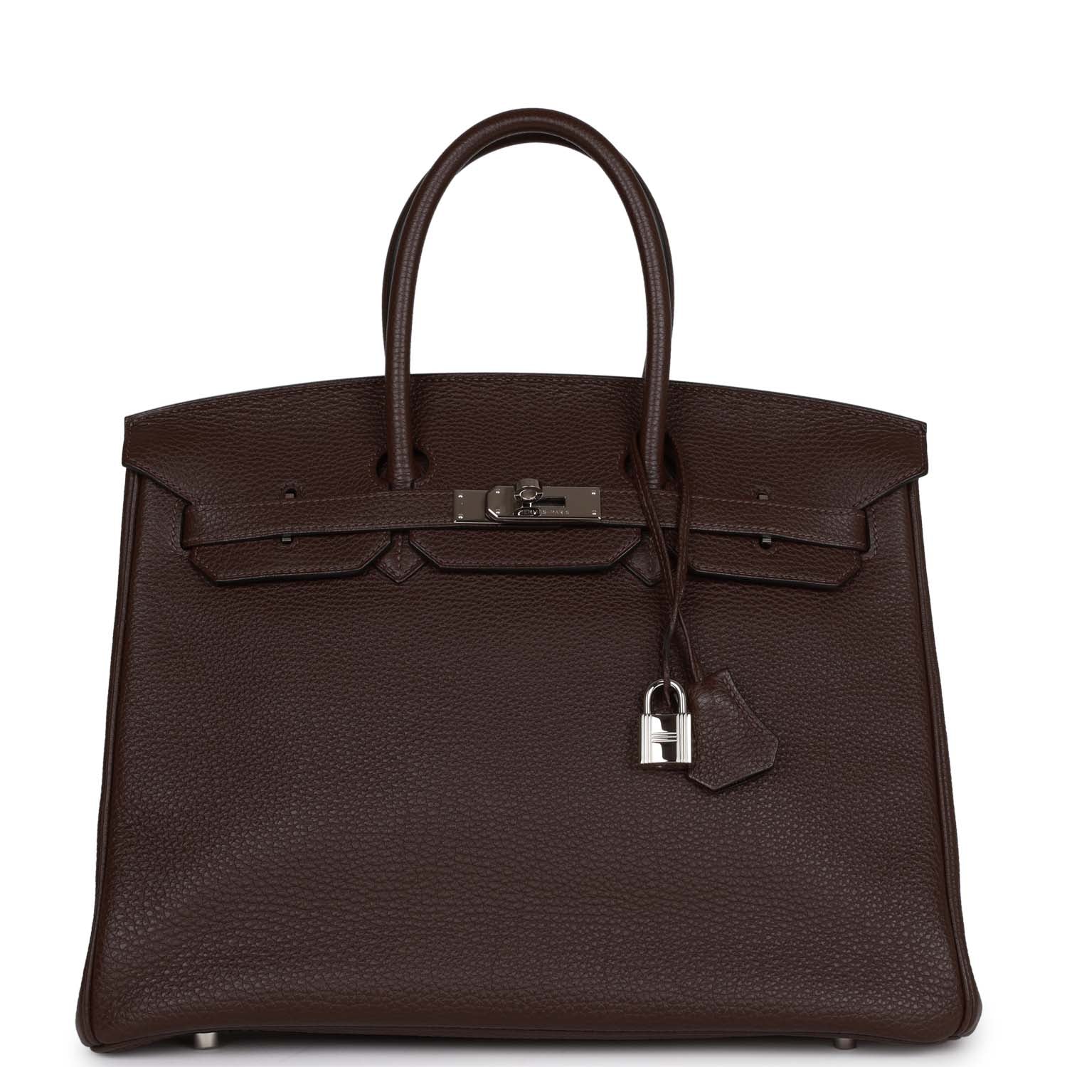 Top Quality HMS Birkin 35 Chocolate Togo Palladium Hardware