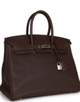 Top Quality HMS Birkin 35 Chocolate Togo Palladium Hardware