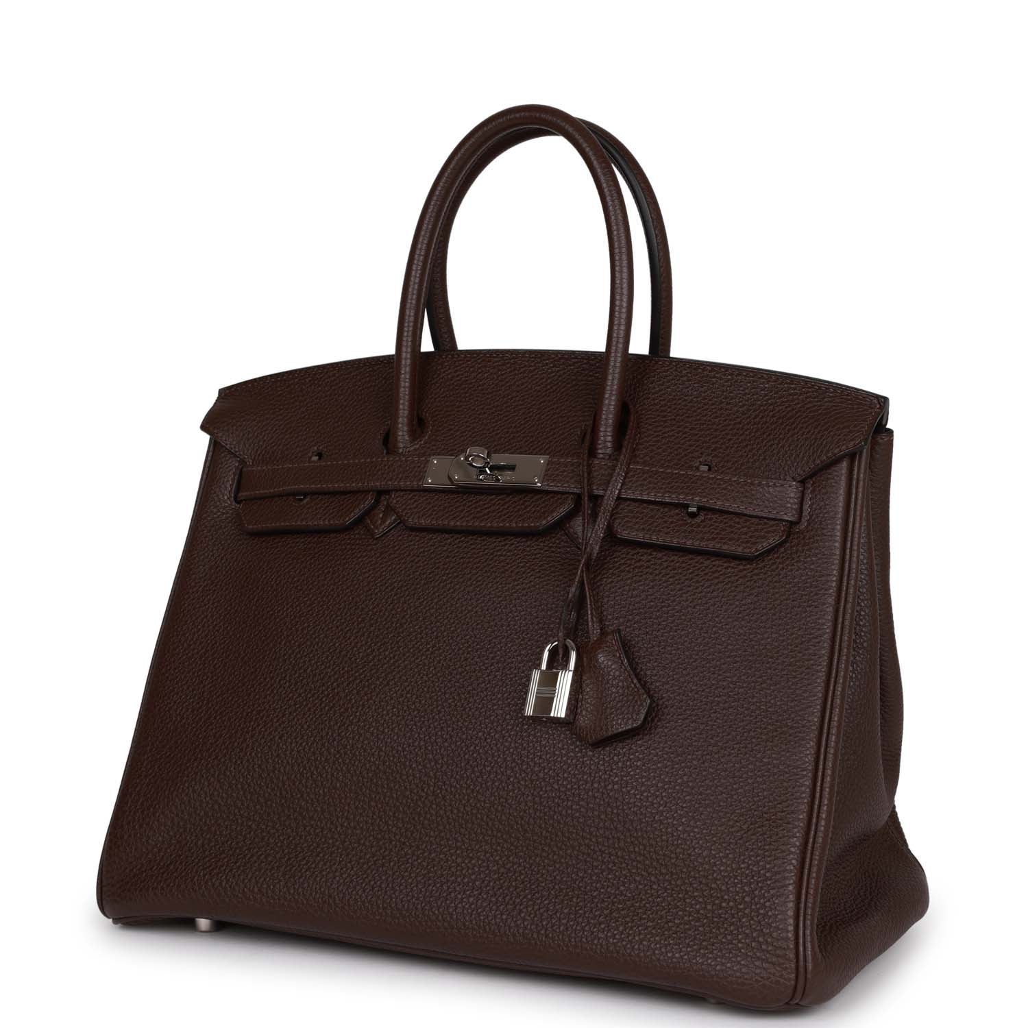 Top Quality HMS Birkin 35 Chocolate Togo Palladium Hardware