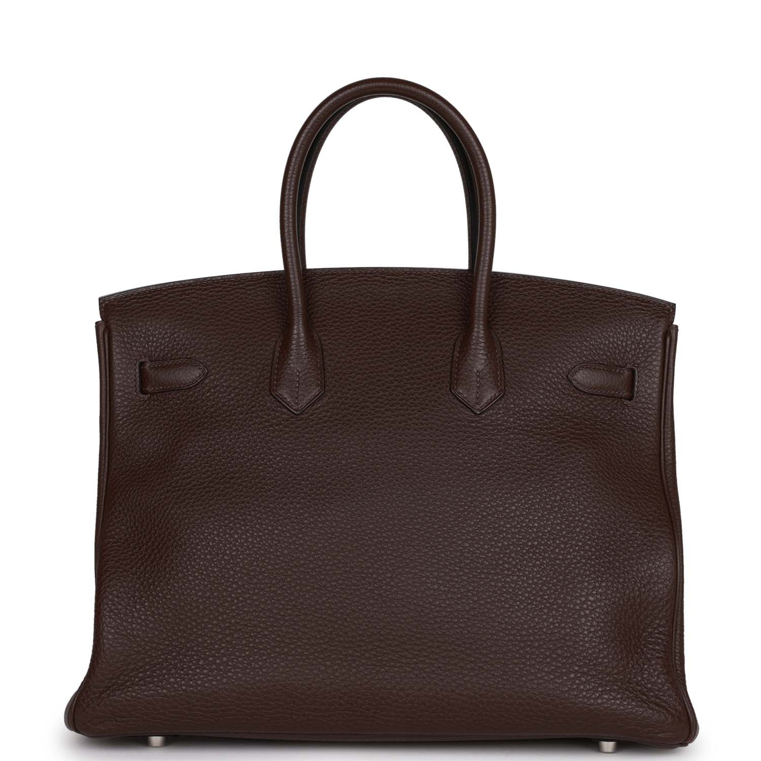 Top Quality HMS Birkin 35 Chocolate Togo Palladium Hardware