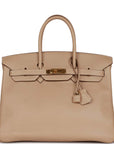 Top Quality HMS Birkin 35 Argile Swift Gold Hardware