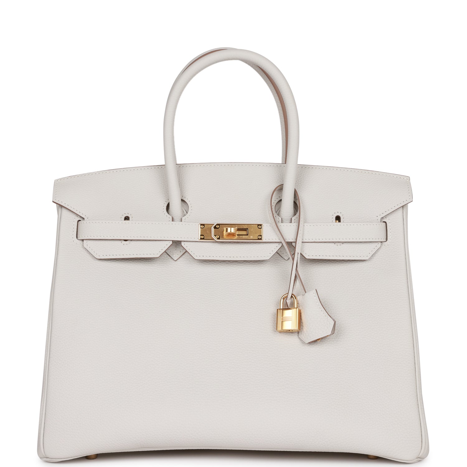 HMS Birkin 35 Gris Pale Togo Gold Hardware