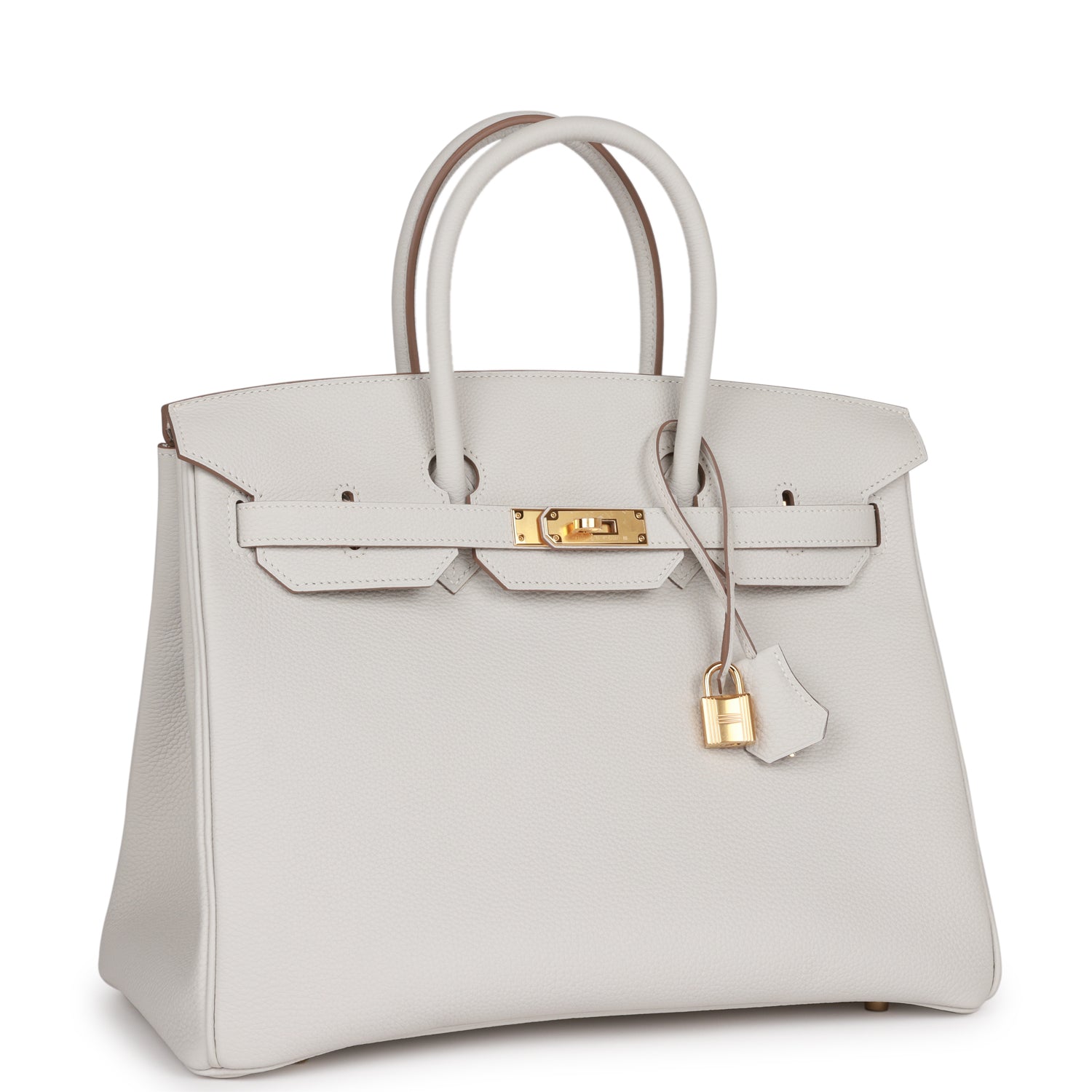 HMS Birkin 35 Gris Pale Togo Gold Hardware