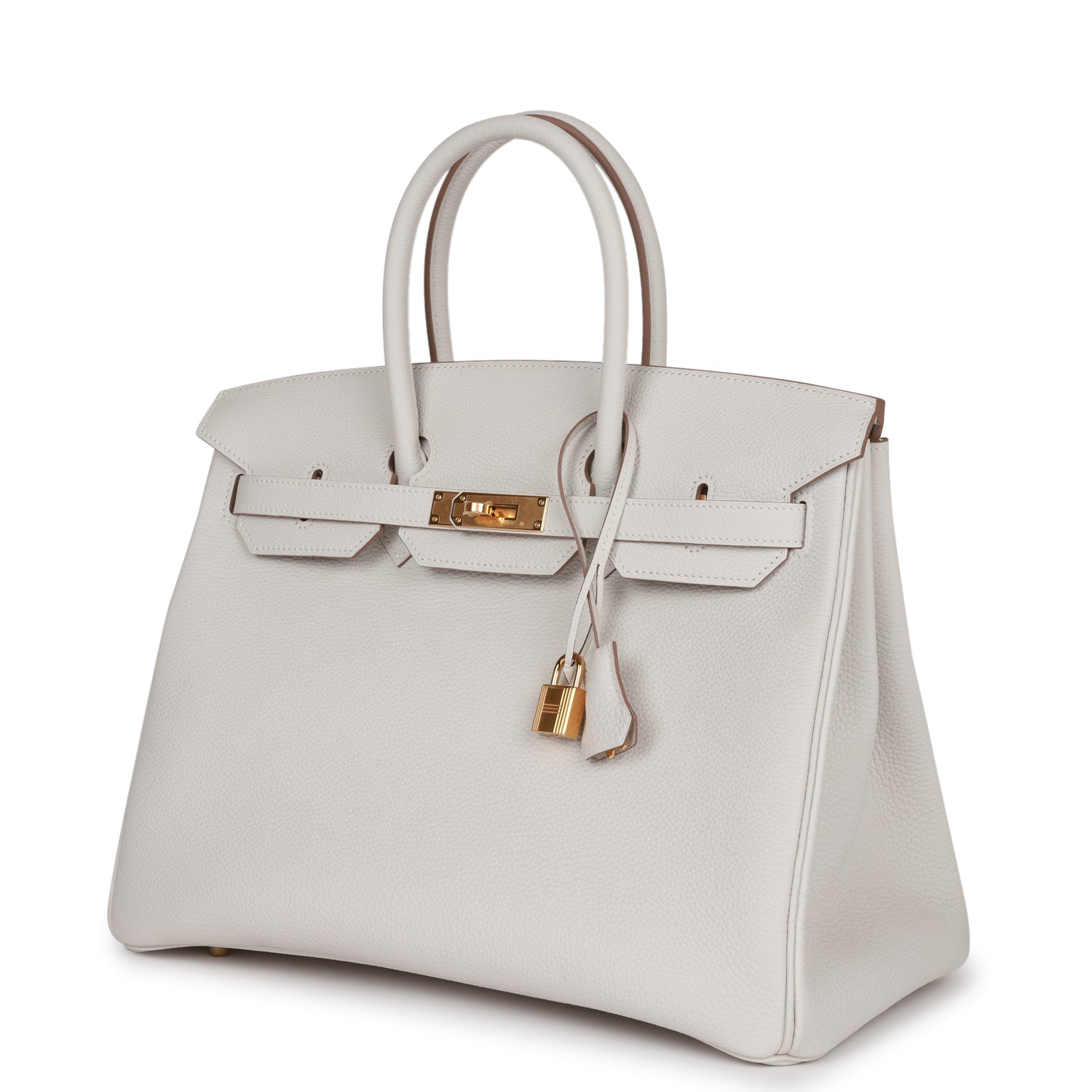 HMS Birkin 35 Gris Pale Togo Gold Hardware
