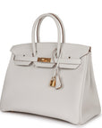 HMS Birkin 35 Gris Pale Togo Gold Hardware