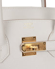 HMS Birkin 35 Gris Pale Togo Gold Hardware