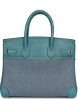Vintage HMS Birkin 30 Denim and Blue Jean Gulliver Palladium Hardware