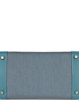 Vintage HMS Birkin 30 Denim and Blue Jean Gulliver Palladium Hardware