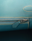 Vintage HMS Birkin 30 Denim and Blue Jean Gulliver Palladium Hardware