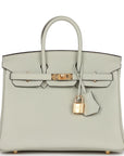 HMS Birkin 25 Gris Neve Togo Gold Hardware