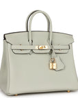 HMS Birkin 25 Gris Neve Togo Gold Hardware
