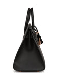 HMS Birkin Sellier 25 Black Epsom Rose Gold Hardware