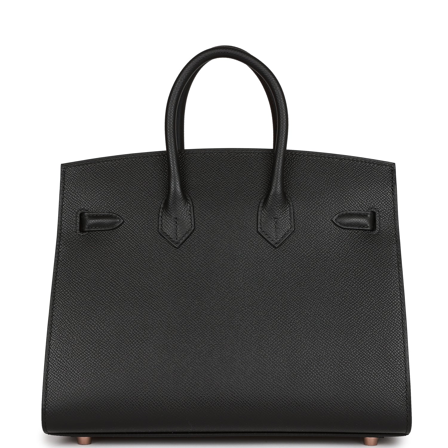 HMS Birkin Sellier 25 Black Epsom Rose Gold Hardware