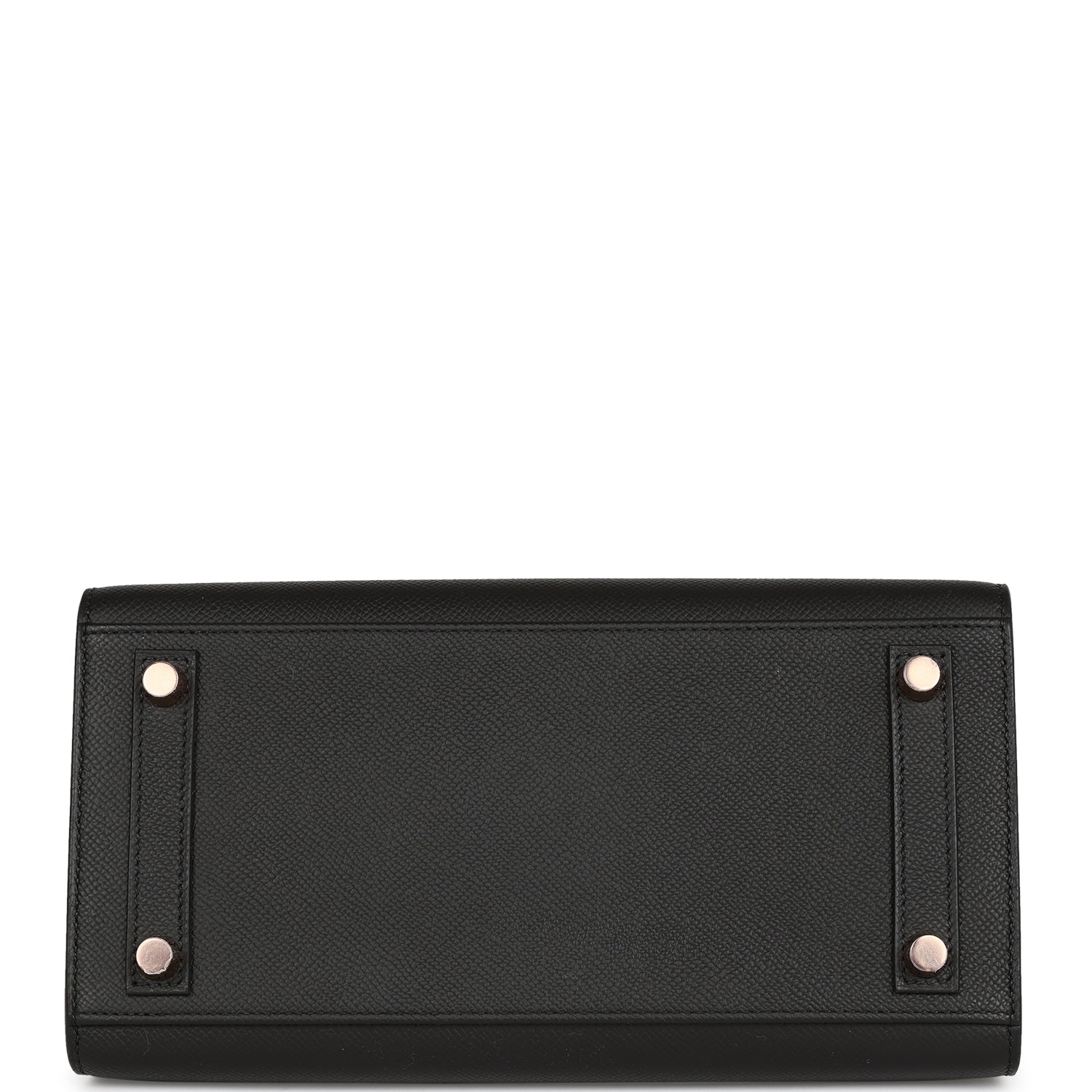HMS Birkin Sellier 25 Black Epsom Rose Gold Hardware