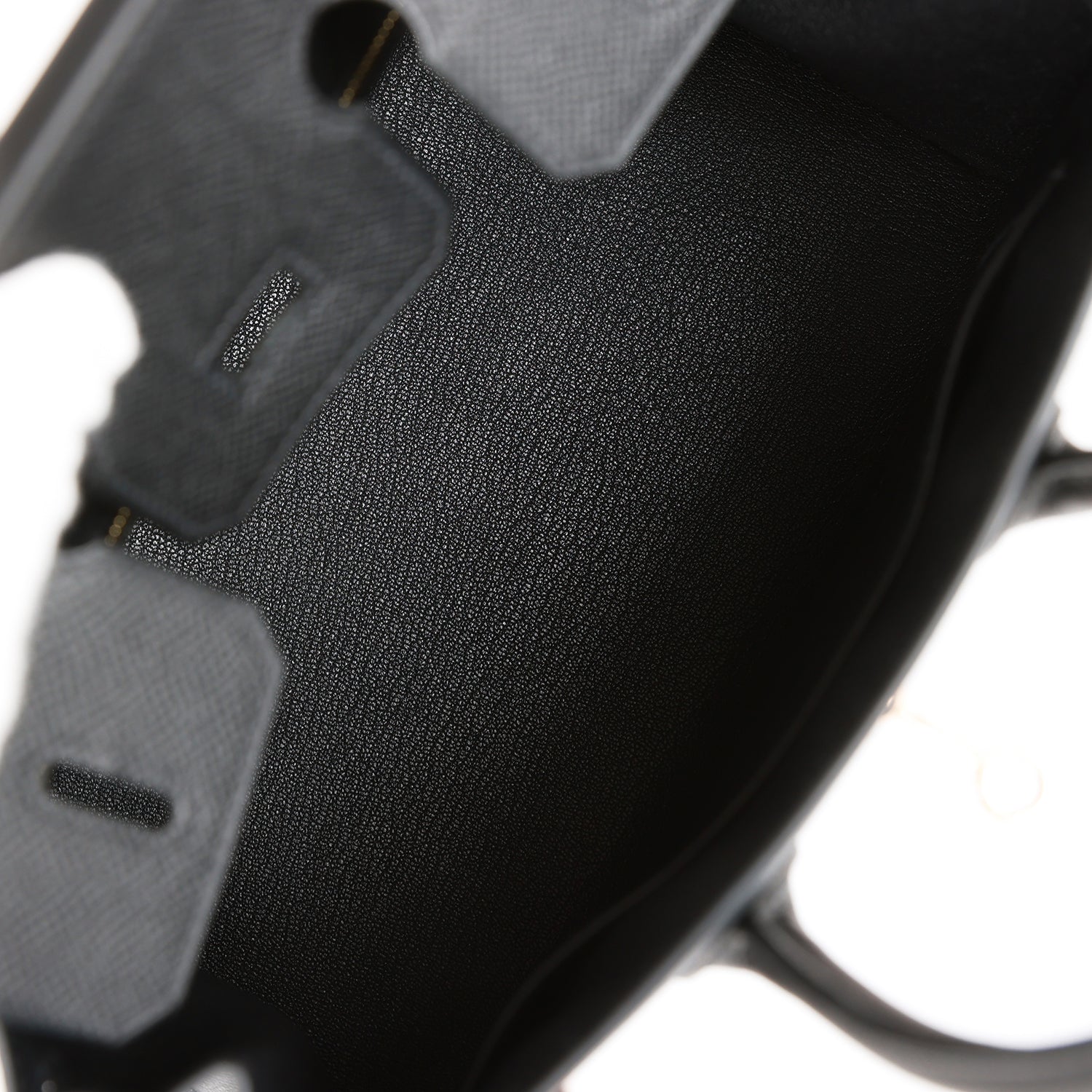 HMS Birkin Sellier 25 Black Epsom Rose Gold Hardware