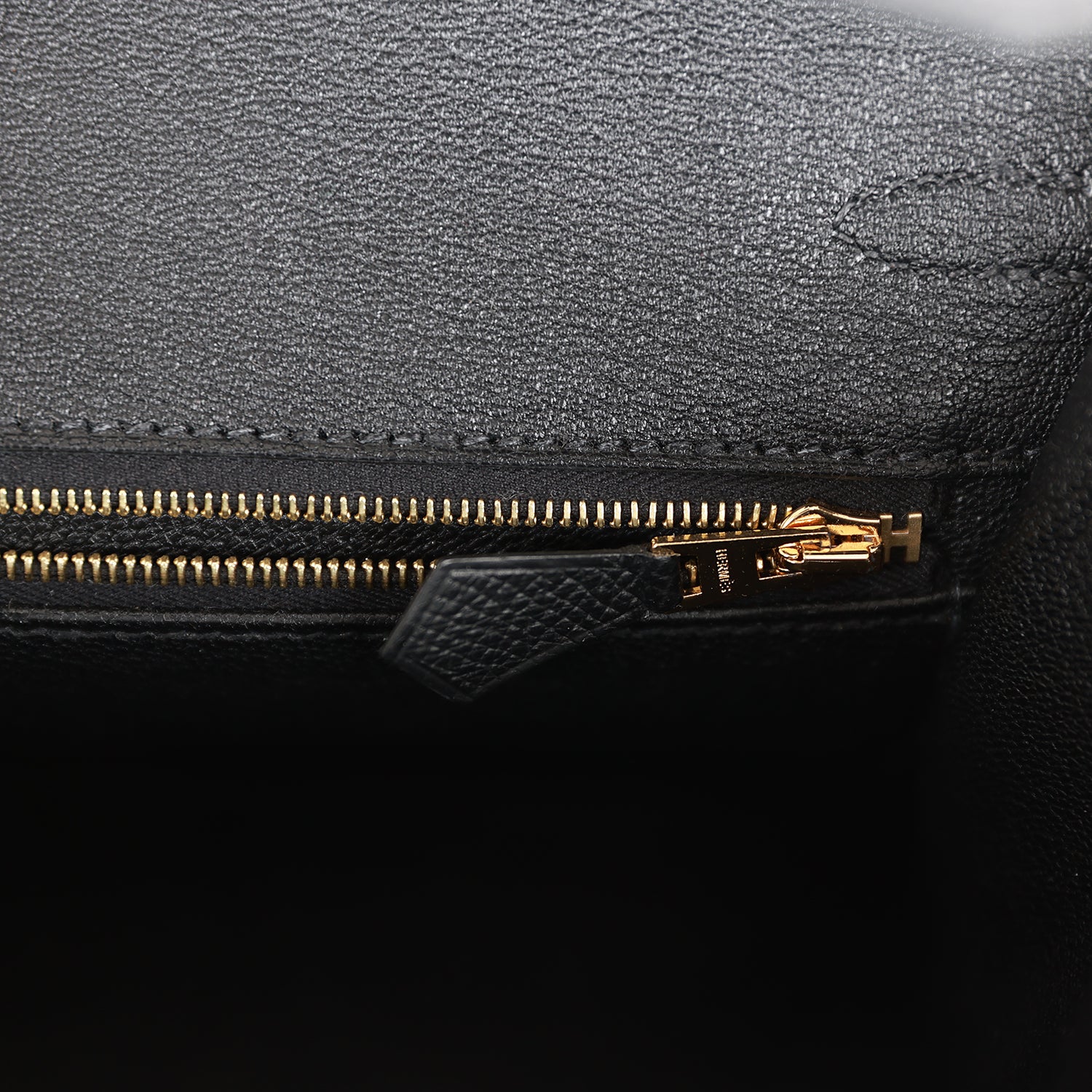 HMS Birkin Sellier 25 Black Epsom Rose Gold Hardware