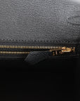 HMS Birkin Sellier 25 Black Epsom Rose Gold Hardware