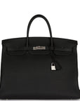 HMS Horseshoe Stamp (HSS) Birkin 40 Black Verso Clemence Brushed Palladium Hardware