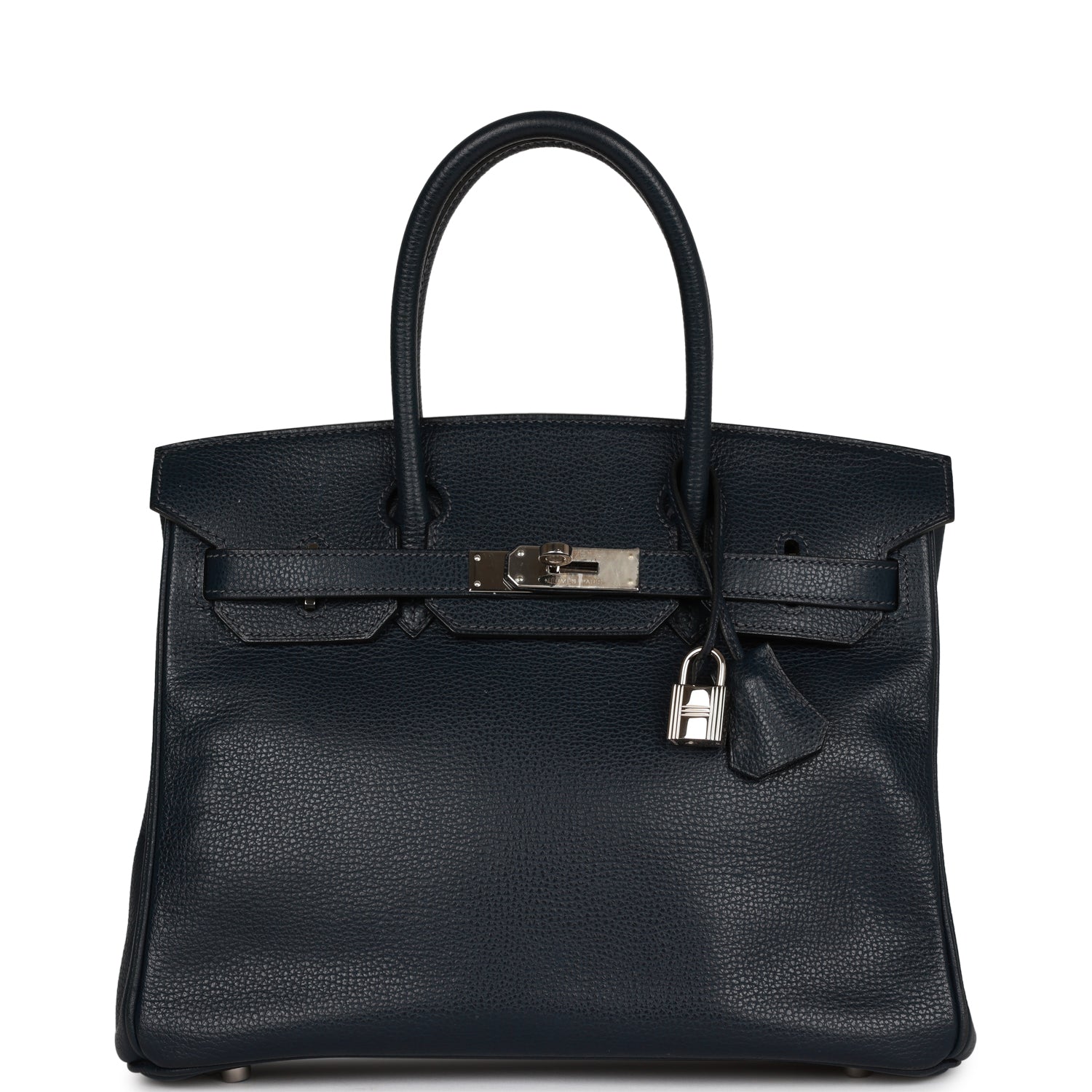Top Quality HMS Birkin 30 Bleu Indigo Vache Liegee Palladium Hardware