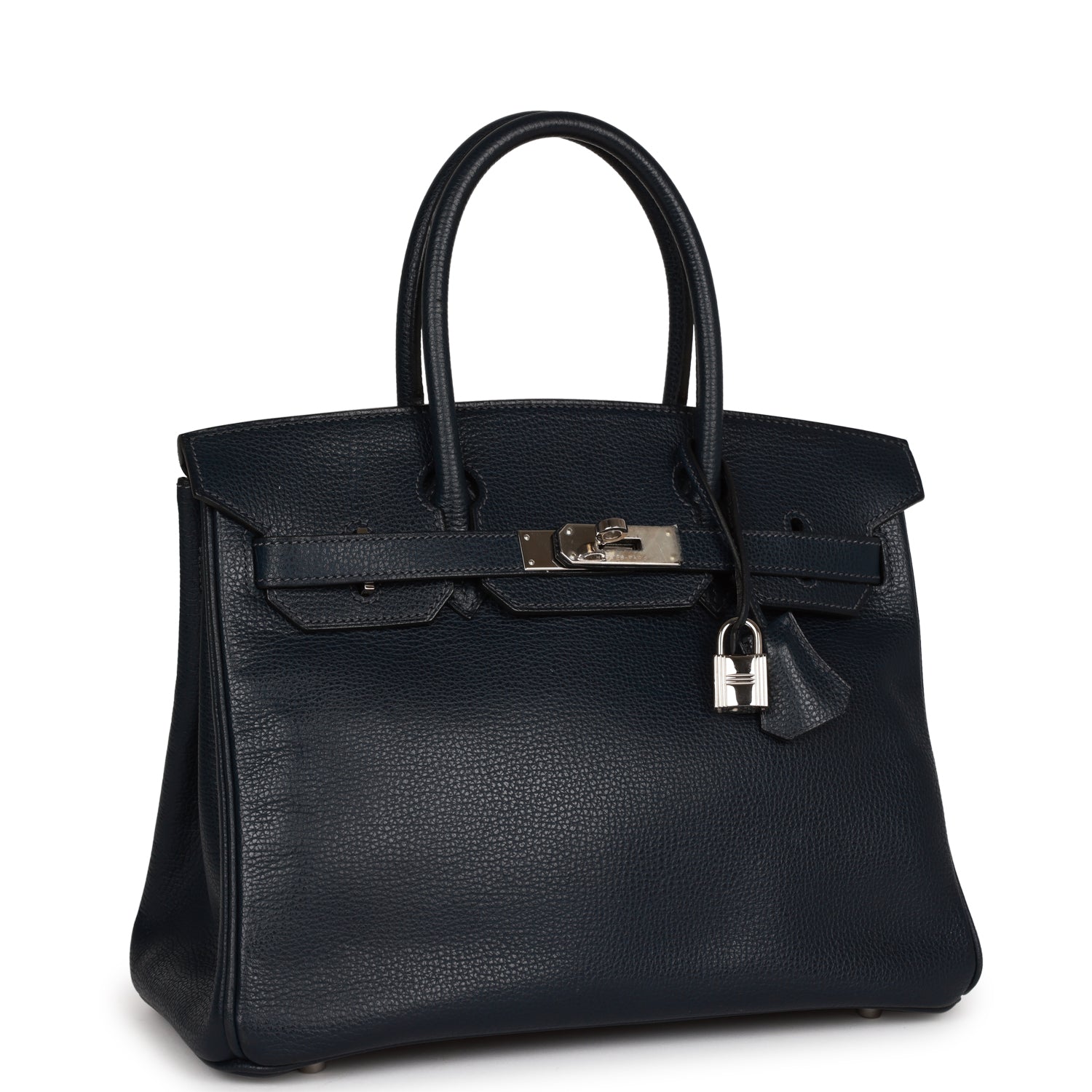 Top Quality HMS Birkin 30 Bleu Indigo Vache Liegee Palladium Hardware