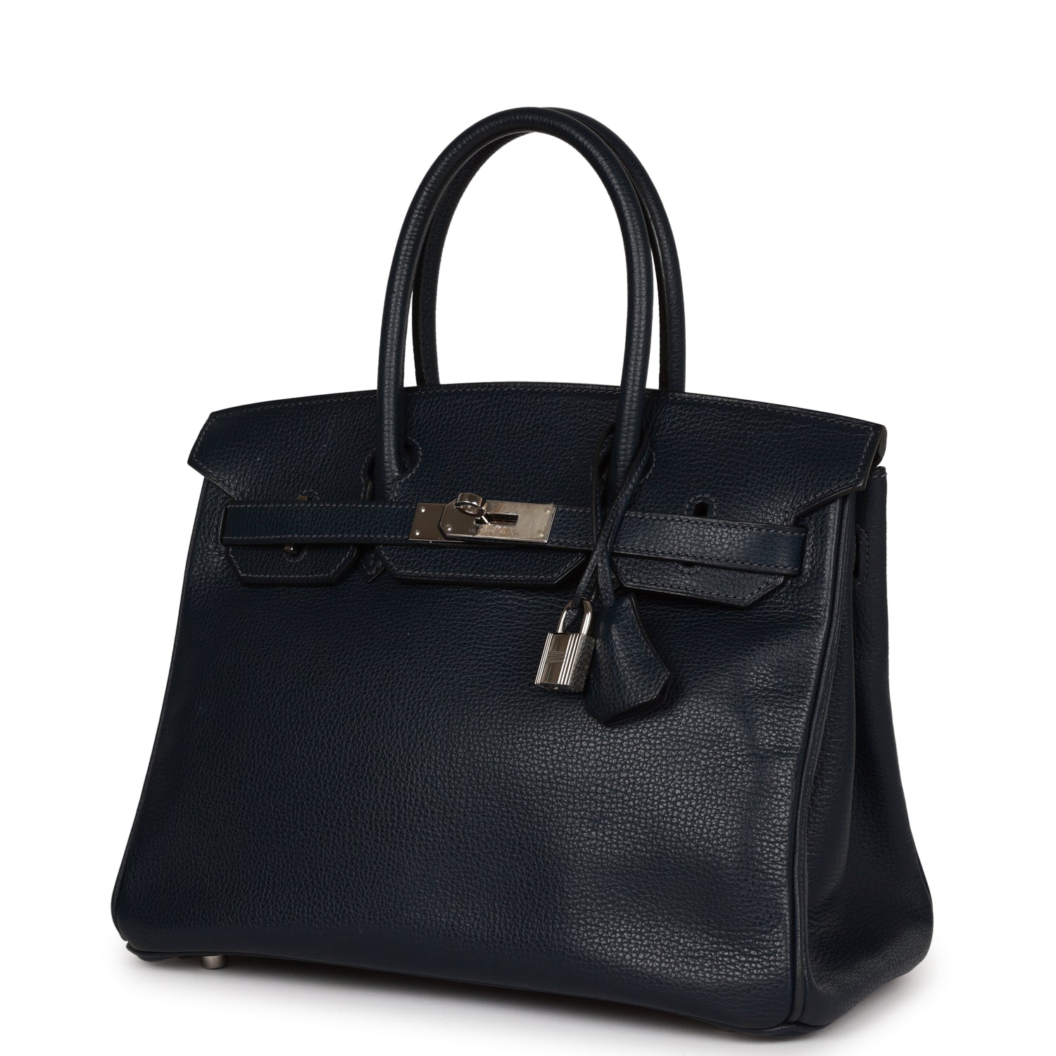 Top Quality HMS Birkin 30 Bleu Indigo Vache Liegee Palladium Hardware