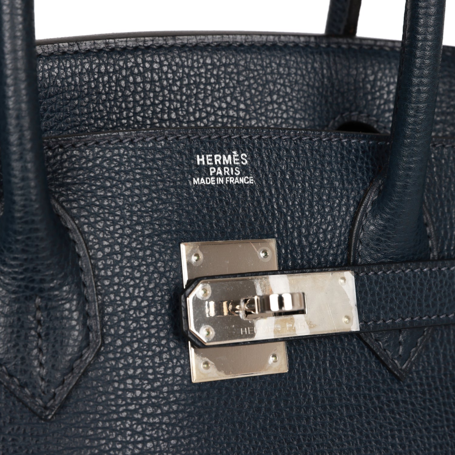 Top Quality HMS Birkin 30 Bleu Indigo Vache Liegee Palladium Hardware